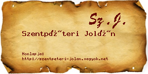 Szentpéteri Jolán névjegykártya